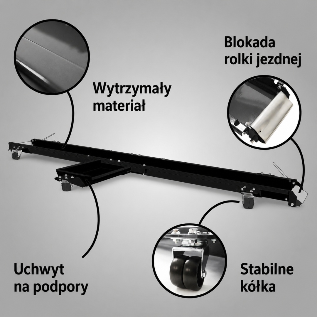 Motocyklový dílenský stojan manipulační plošina transportní kolejnice M20097